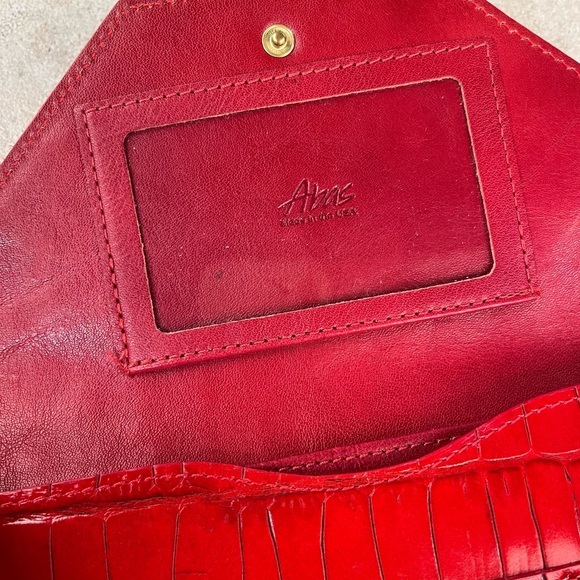Abas Crocodile Red Wallet - Picture 3 of 8